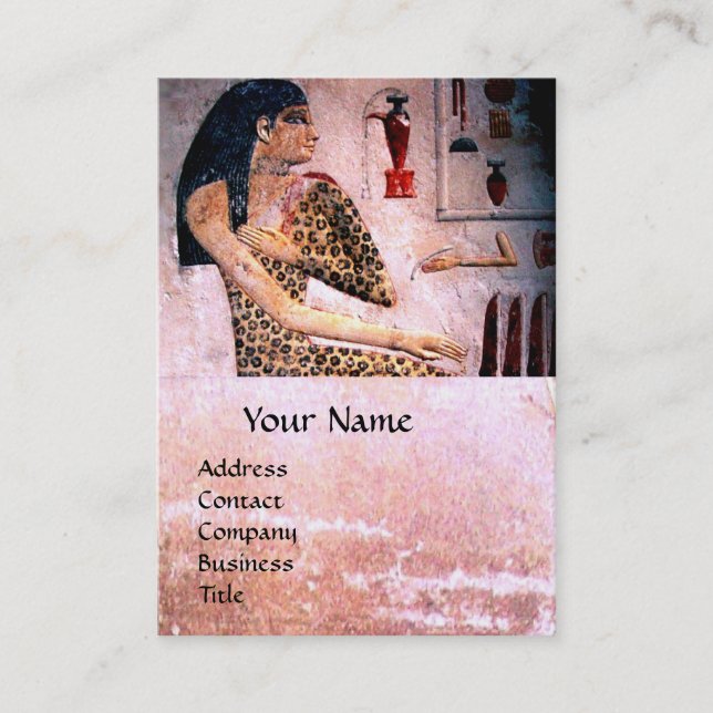 Cartão De Visita FASHION E BELEZA DO MONOGRAMA ANTIGO EGITO, rosa (Frente)
