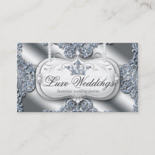 Cartão De Visita Fashion Jewelry Wedding Elegant Crown Glitter