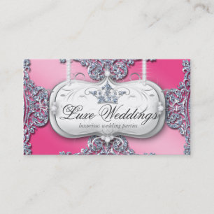 Cartão De Visita Fashion Jewelry Wedding Elegant Crown Glitter