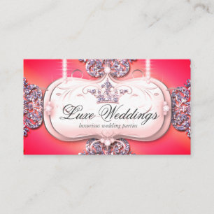 Cartão De Visita Fashion Jewelry Wedding Elegante Crown Glitter Bus