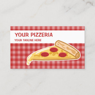 Cartão De Visita Fatia de Pizza de Cartoon Pizzeria