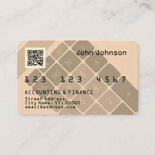 Cartão De Visita Faux credit or débito card look Calculator Sepia