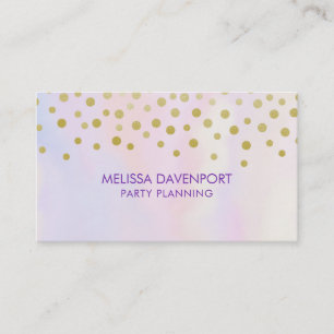 Cartão De Visita Faux Dourada Confetti em Purple Watercolor