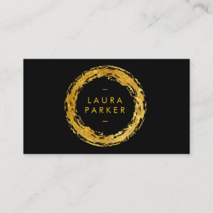 Cartão De Visita Faux Dourado Circle Confetti Elegante Chic Designe