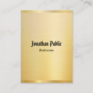 Cartão De Visita Faux Dourado Classic American Text Vintage Modelo