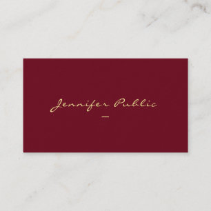 Cartão De Visita Faux Dourado de Script Luxe Premium Espesso Person