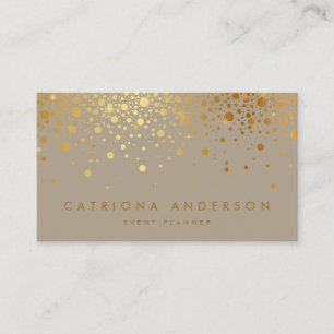 Cartão De Visita Faux Gold Foil Confetti Dots Modern II