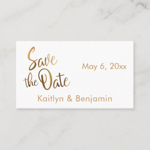 Cartão De Visita Faux Gold Foil, Detalhe do Casamento Salvar o Cart