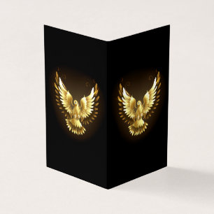 Cartão De Visita Faux Gold Foil Peace Dove em Preto