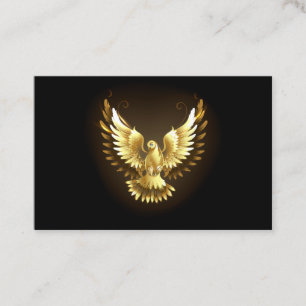 Cartão De Visita Faux Gold Foil Peace Dove em Preto