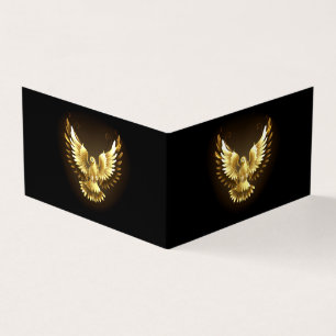 Cartão De Visita Faux Gold Foil Peace Dove em Preto