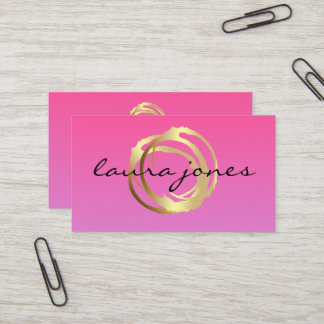 Cartão De Visita Faux Gold Painted Circle Designer Business Card