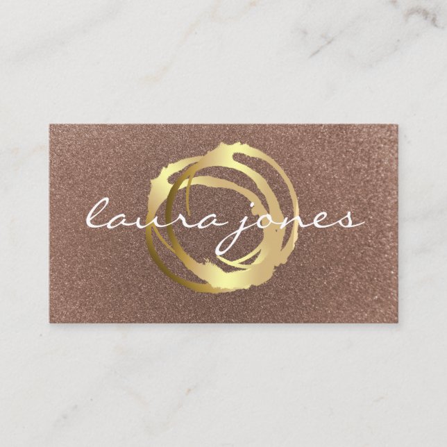 Cartão De Visita Faux Gold Painted Circle Designer Business Card (Frente)