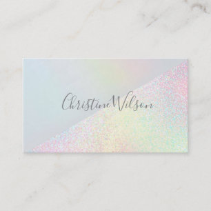 Cartão De Visita faux holographic glitter geométrico design