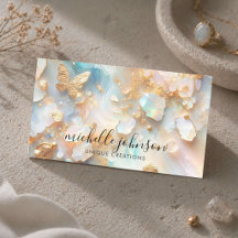 Faux Holographic Opal Moonstone Dourada Butterfly