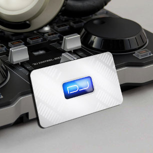 Cartão De Visita Faux metálico do DJ futurista moderno