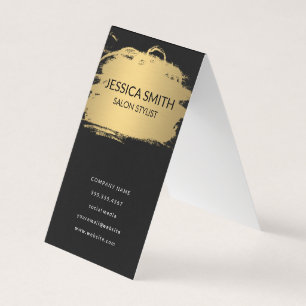 Cartão De Visita Faux Metálico Elegante Dourado e Preto