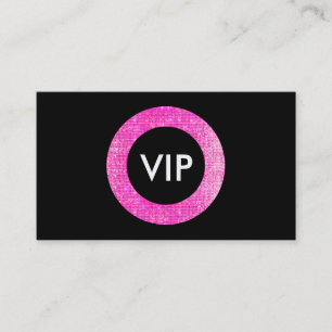 Cartão De Visita Faux Pink e Black Sequin Beauton Salon VIP
