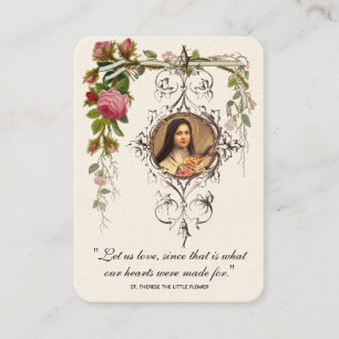 Cartão De Visita Favor de casamento católico St. Therese Lembrança 