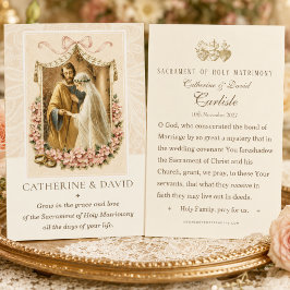 Cartão De Visita Favor de casamento tradicional católico Joseph Mar