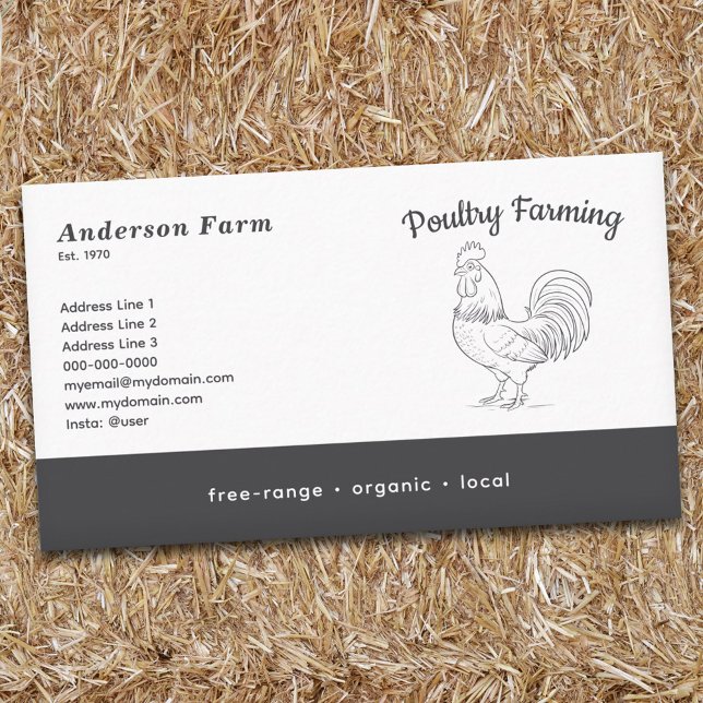 Cartão De Visita Fazenda (Farm Rooster Business Card)