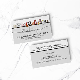 Cartão De Visita Fazenda Animal Veterinary Obrigado