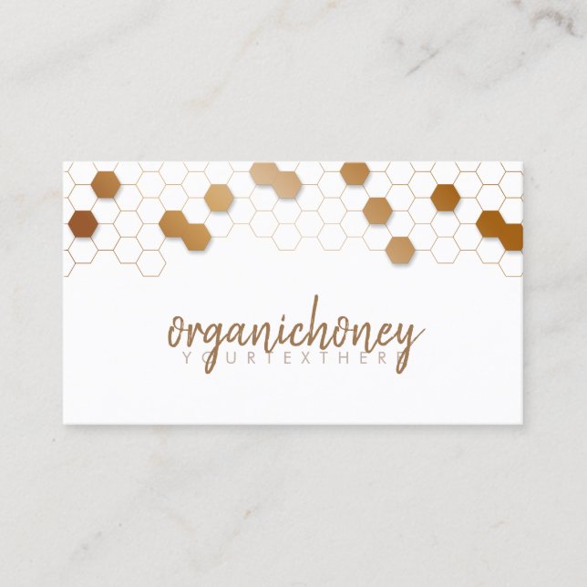 Cartão De Visita Fazenda de abelhas Apiary Dourada Simples (Frente)