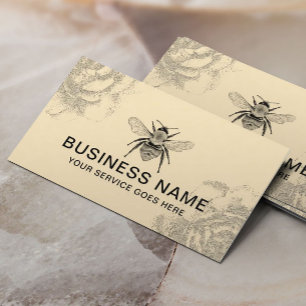 Cartão De Visita Fazenda de aperitivo de pintura de abelha e flor