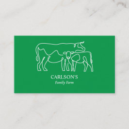 Cartão De Visita Fazenda de Bovinos da Família Verde e Branca Moder