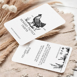 Cartão De Visita Fazenda De Desenho Rustic Vintage Hen White Vertic