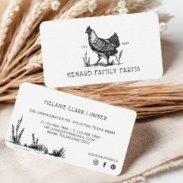 Cartão De Visita Fazenda De Desenho Rustic Vintage Quando Branca Du