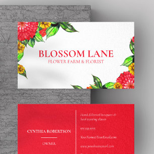 Cartão De Visita Fazenda de Flores, Florista, Designer Brilhante Zi