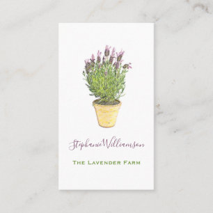 Cartão De Visita Fazenda de Flores Lavanda Chic Elegante