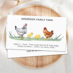 Cartão De Visita Fazenda de frango de intervalo livre Ovos de aquar