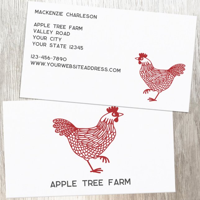 Cartão De Visita Fazenda De Ovos De Aves De Capoeira (Hen chicken egg poultry farm modern business card)