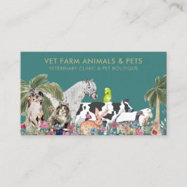 Cartão De Visita Fazenda de Palmeira verde Pássaro de Gato