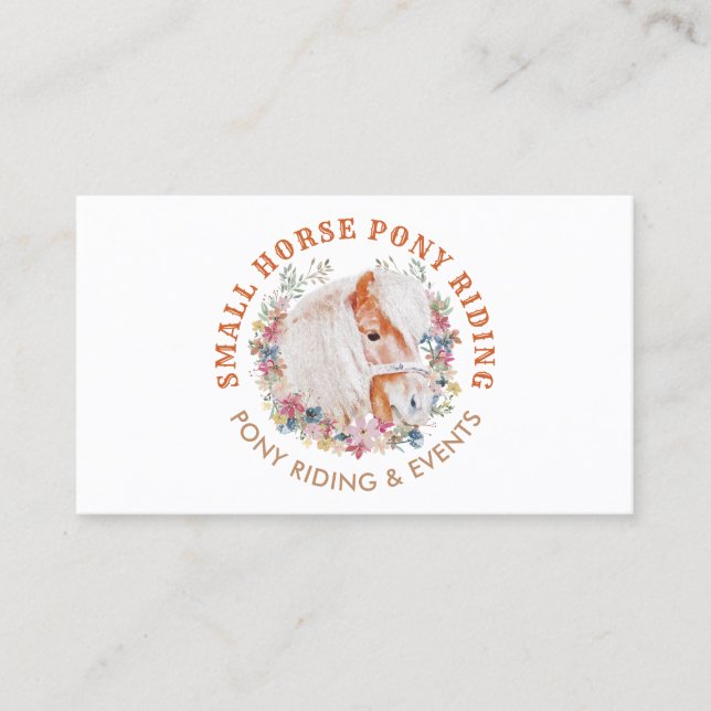 Cartão De Visita Fazenda de Raça de Pôneos Cavalos (Frente)