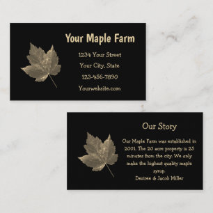 Cartão De Visita Fazenda do Xarope Beige Black Country Rustic