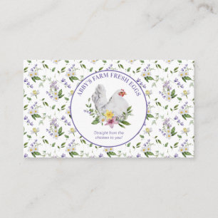 Cartão De Visita Fazenda Ovos Frescos Lavanda de Frango Flamentar