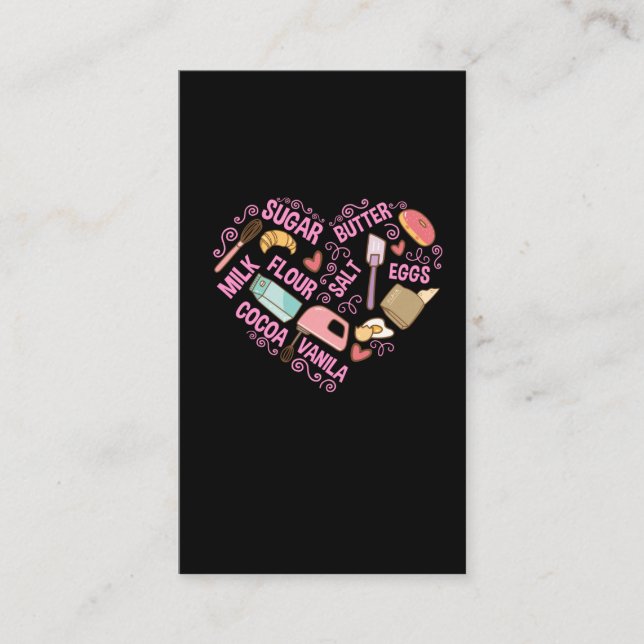 Cartão De Visita Fazendo amor padeiro Ferramentas pastelaria Chef O (Frente)