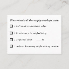 Cartão De Visita Fazer de decisão compartilhado para pesos