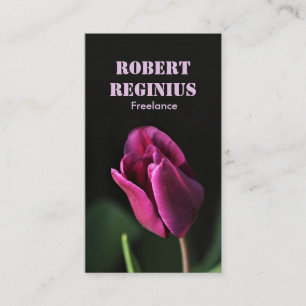 Cartão De Visita Fechamento de Tulipas Roxas