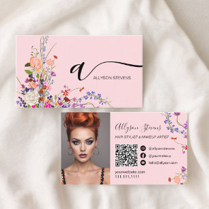 Cartão De Visita Feijões-chic makeup foto inicial qr code