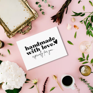 Cartão De Visita Feita À Mão Com Amor | Logotipo personalizado pret