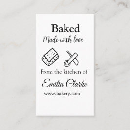 Cartão De Visita Feita com amor, empresa de padaria adiciona textur