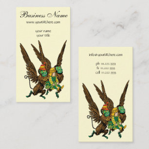 Cartão De Visita Feiticeiro Vintage de Oz, Dorothy, macacos voadore