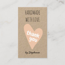 Feito à Mão com Amor Obrigado Kraft Paper código Q