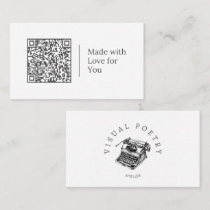 Cartão De Visita Feito Com Amor para Você   Logotipo de Código QR P