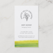 Cartão de visita feito sob encomenda do vinho do