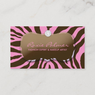 Cartão De Visita Felicidade cor-de-rosa de Teaze de 311 zebras